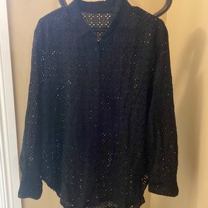 Black eyelet Blouse